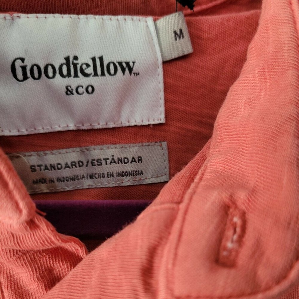 Goodfellow Polo Shirt Men's Size M Med Casual Golf Cotton Short Sleeve Red New - Picture 4 of 4